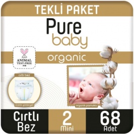 Sleepy Pure Baby Organik Bebek Bezi 2Li Jumbo 2 Beden 3-6 Kg 68 Adet 10355160-00158
