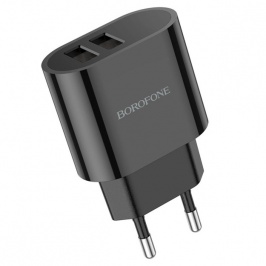 Зарядное устройство Borofone BA63A, 2xUSB-A, 5V/2.4A, общий выход 12W 68224 Зарядное устройство Borofone BA63A, 2xUSB-A, 5V/2.4A, общий выход 12W 68224