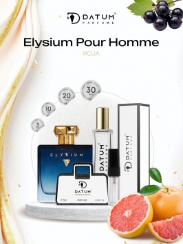 Erkaklar atiri Datum Parfume Elysium Pour Homme 20 ml, bergamot vetiver va kulrang ambra bilan