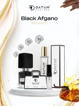 Uniseks atir Datum Parfume Black Afgano 20 ml, ud ladan ambra va yog'och notalari bilan