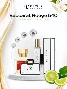 Uniseks atir Datum Parfume Baccarat Rouge 540 30 ml, za'faron jasmin ambra va kedr bilan