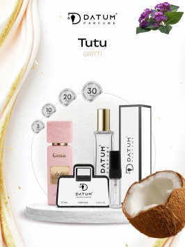 Ayollar atiri Datum Parfume Tutu 20 ml, kokos malina jasmin vanil va ambra bilan