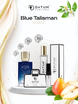 Uniseks atir Datum Parfume Blue Talisman 20 ml, nok, binafsha, sandal notalari bilan