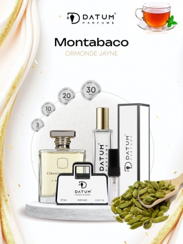Uniseks atir Datum Parfume Montabaco 20 ml, kardamon, binafsha, tonka notalari bilan