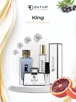 Erkaklar atiri Datum Parfume King 20 ml, meva, qalampir, vetiver notalari bilan Erkaklar atiri Datum Parfume King 20 ml, meva, qalampir, vetiver notalari bilan
