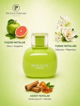 Merazur Fransiya xushbo'ylangan suvi. ayollar uchun zeleniy
