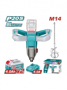 Akkumulyatorli qurilish mikseri TOTAL TMXLI20162 (20V, 2x4.0Ah)