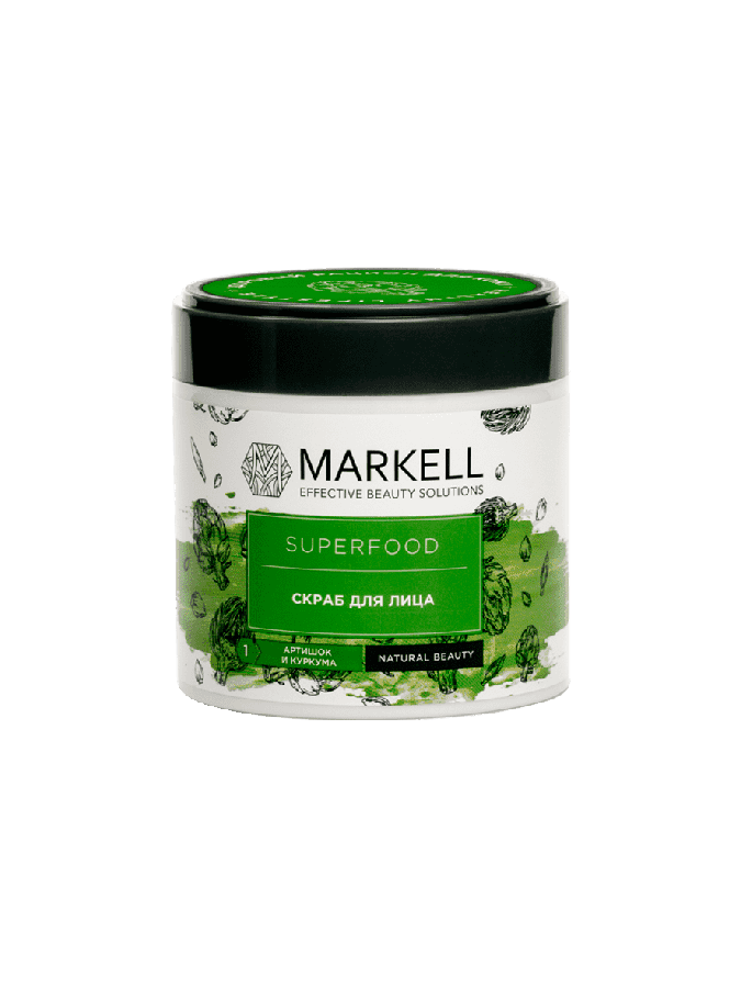 (MARKELL SUPERFOOD) YUZ UCHUN SKRAB ARTISHOK VA ZERDEÇAL, 100ML  УТ-00007776