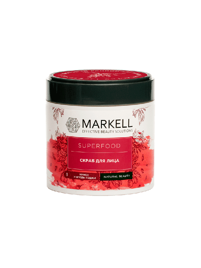 (MARKELL SUPERFOOD) СКРАБ ДЛЯ ЛИЦА КИНОА И ЯГОДЫ ГОДЖИ, 100МЛ УТ-00007775
