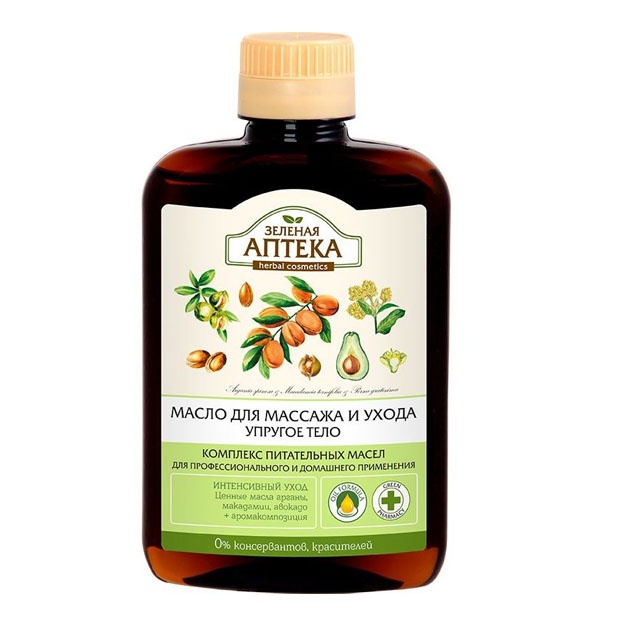 "Yashil dorixona" davolash va massaj yog'i elastik tanasi, 200 ml  УТ-00007679