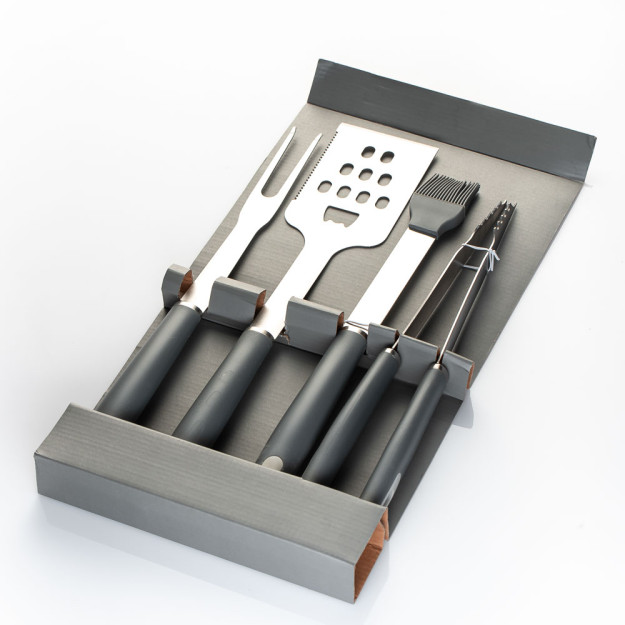 Barbekyu asboblari to'plami 4 dona 15 dona DH2535-GREY