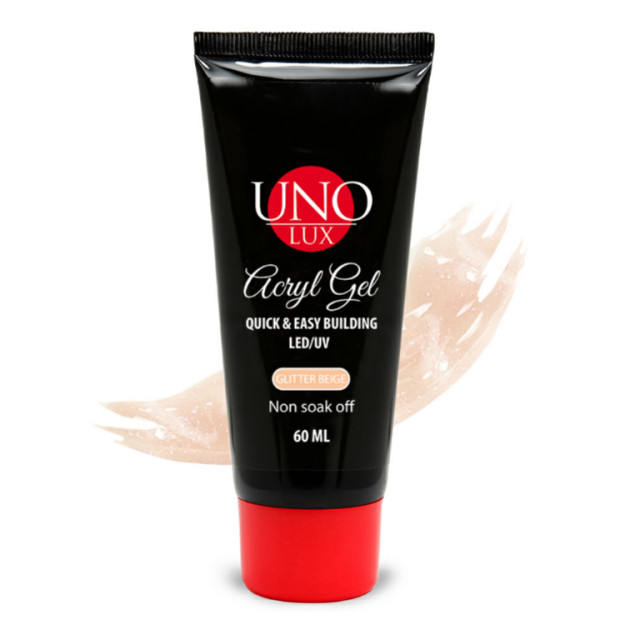Akril gel akril gel Uno Lux Glitter Beige, 60ml.   ACGE18