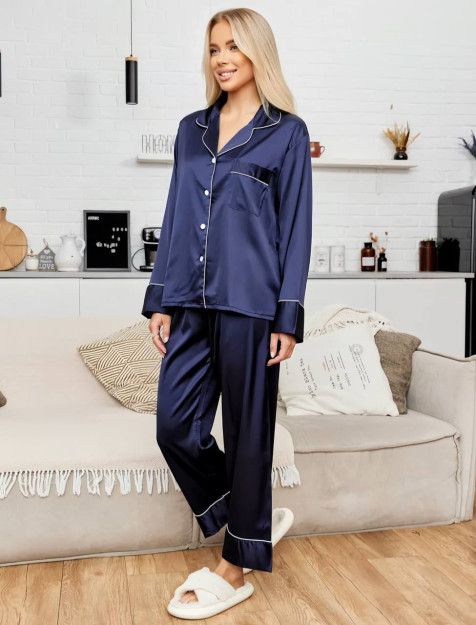 Saten klassik pijama S 000466