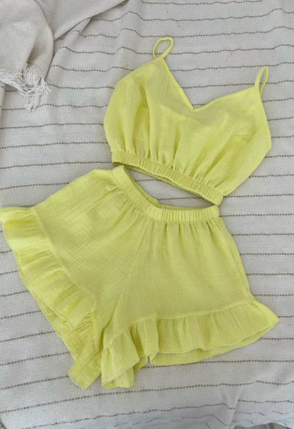 Molli pijama to'plami. Crop top+Shorts S 000443