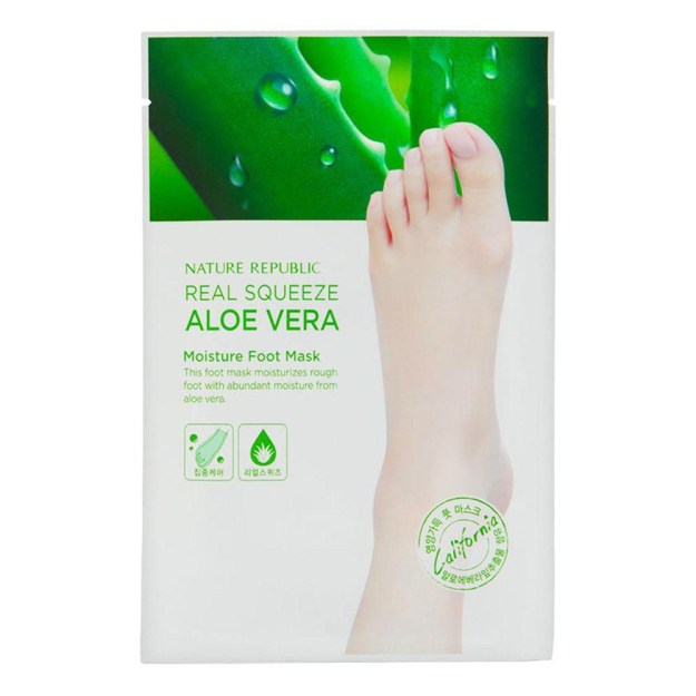 NATURE REPUBLIC REAL  SQUEEZE ALOE VERA FOOT MASK   11047
