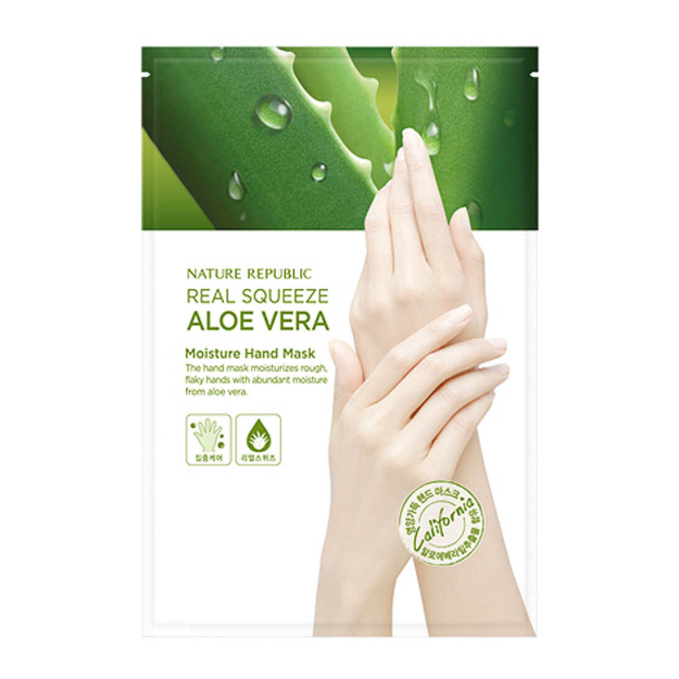 NATURE REPUBLIC REAL  SQUEEZE ALOE VERA HAND MASK   11048