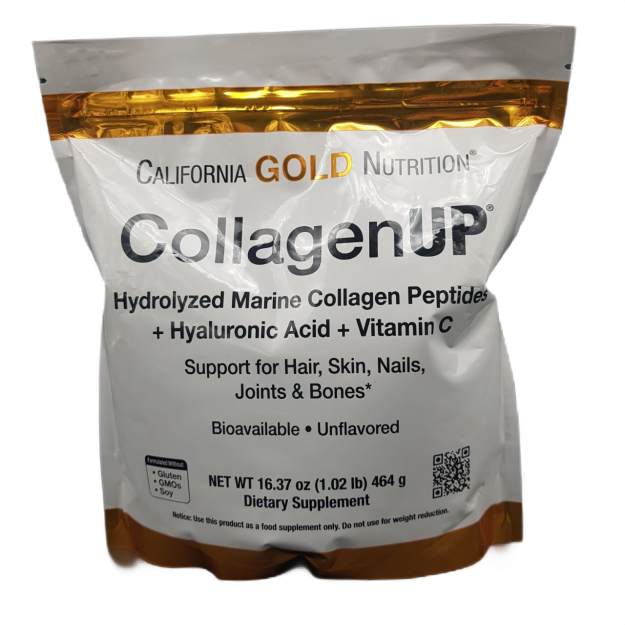 CollagenUp gialuron kislotasi va S vitamini bilan dengiz gidrolizlangan kollagen Gold Nutrition AQSh kukuni 464 gr 464 gr UNVIT5