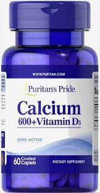 Puritans Pride Calcium 600 + Vitamin D3 60 tab  60 caps UNVIT70