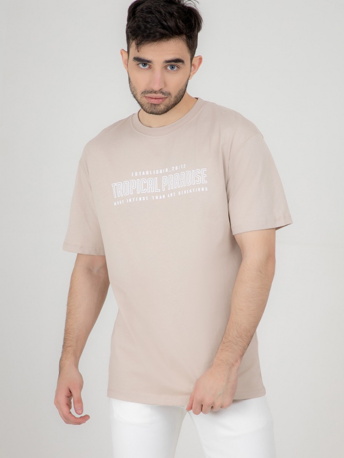 Qisqa qisma Beige S futbolka SS22CA2N-25-14-11434