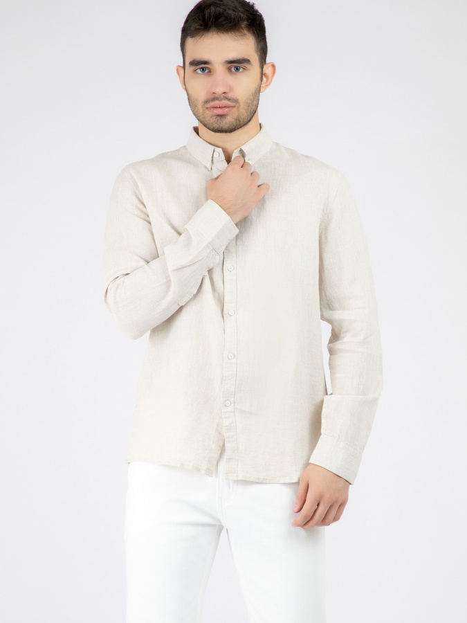 Рубашка длинный рукав Beige XL SS22CA2N-19-14-11305
