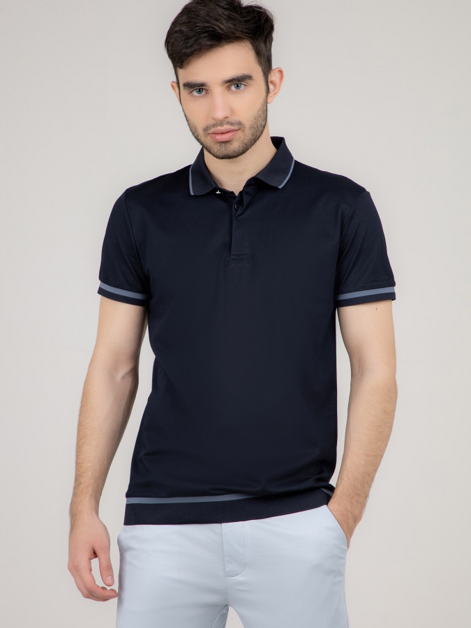 Polo qisqa Navy l yengi  SS22CA2N-17-7-11379