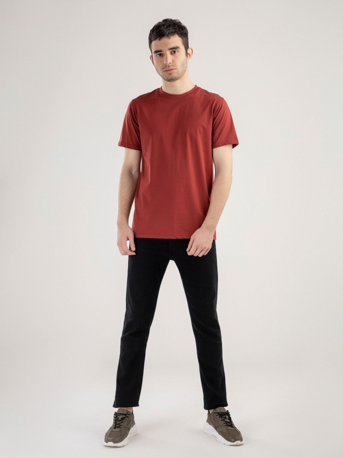 T-shirt Terra Pro qisqa qisma, erkaklar uchun, Dark Red s mersirizatsiyalangan paxta  SS21CA2N-25-10109