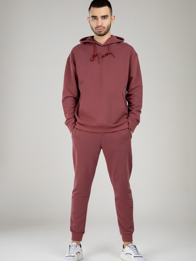 Sweatshirt Terra Pro qisqa uzunligi, erkaklar uchun, Dark Red s paxta AW21CA2S-2-10196
