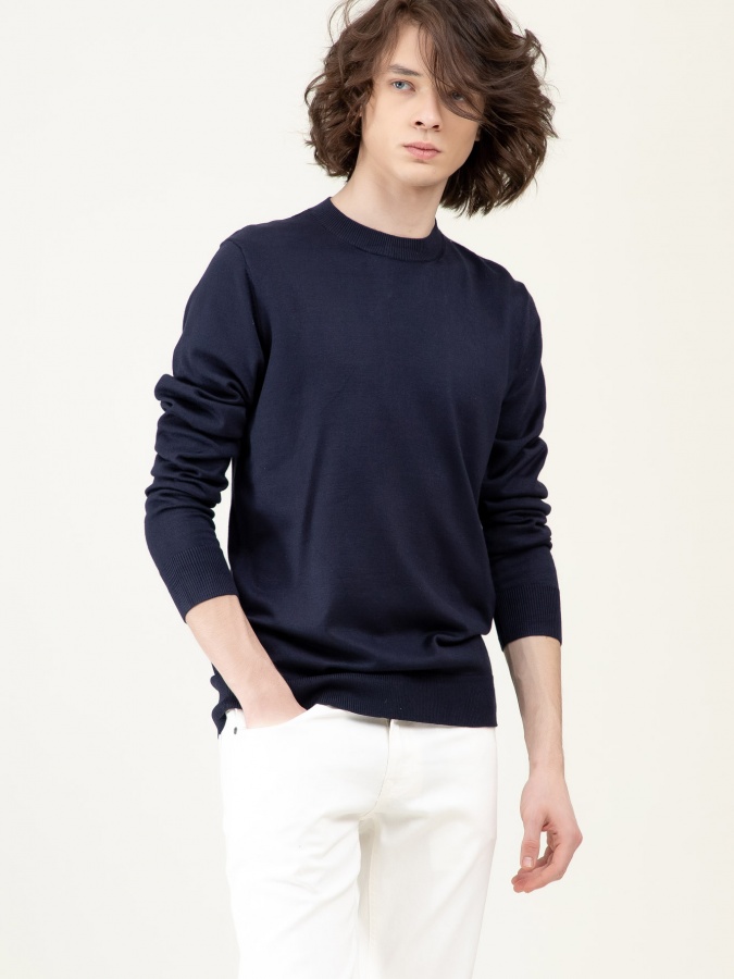 Jumper Navy s uzun qisma  SS23CA2N-29-12362