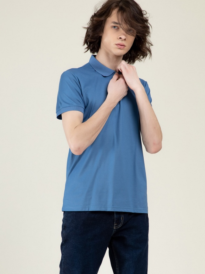 Qisqa yengli polo Blue M SS23CA2N-17-12448