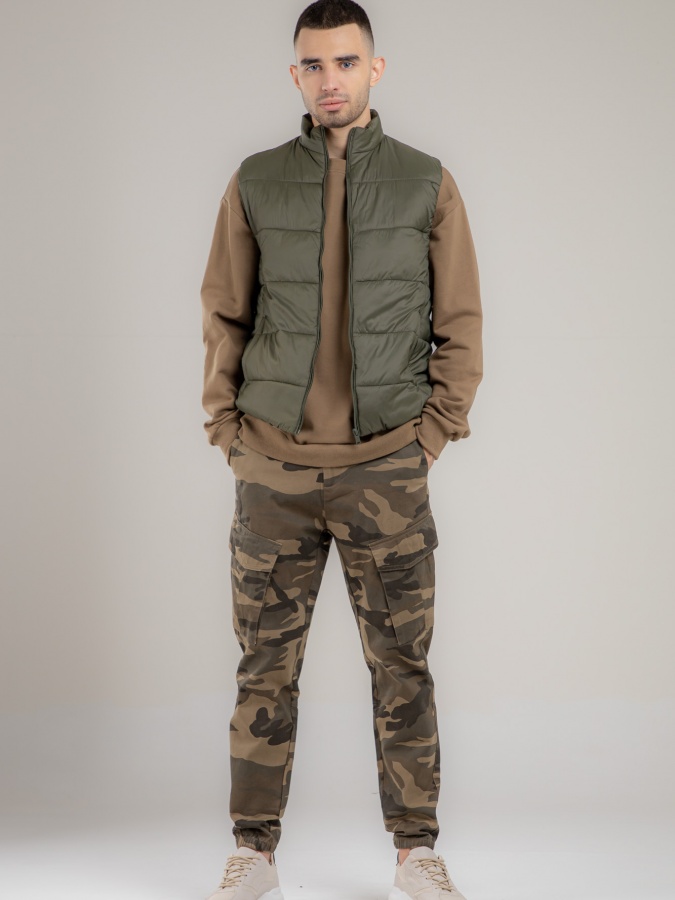 Yelek Terra Pro qisqa uzunligi, erkaklar uchun, Khaki m polyester AW21CA1N-32-10103