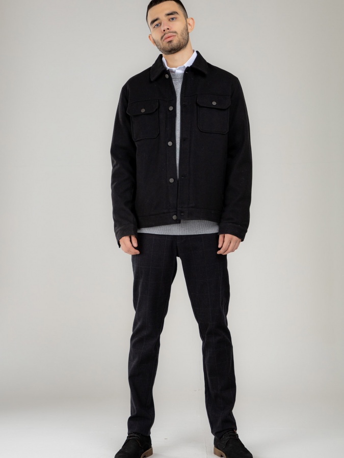 Palto qisqa uzunlikdagi Terra Pro, erkaklar uchun, polyester qora S AW21CA1N-35-10333