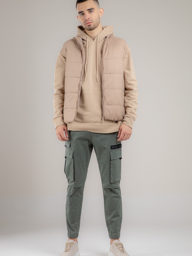 Yelek Terra Pro qisqa uzunligi, erkaklar uchun, Beige s polyester  AW21CA1N-32-10103