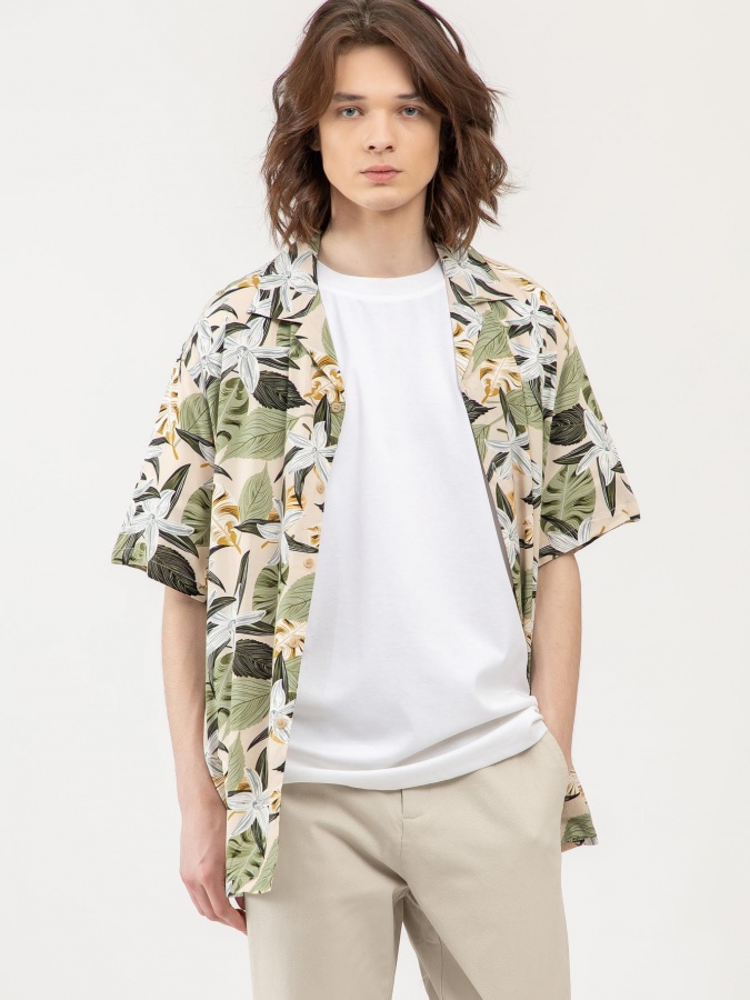 Beige S qisqa yengli ko'ylak  SS23CA2N-19-12598