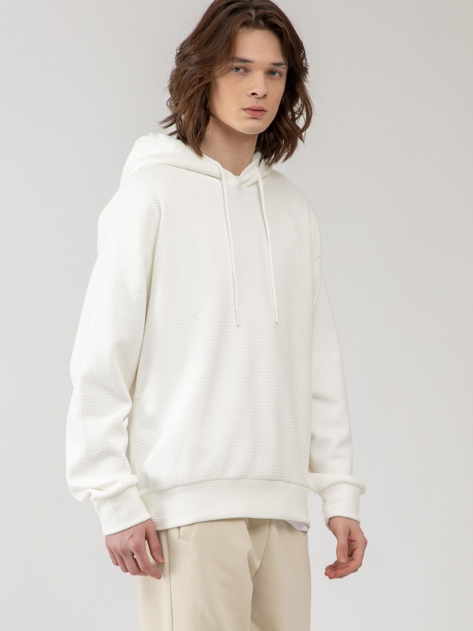 Sweatshirt qisqa uzunlikdagi oq L  SS23CA2N-2-12397