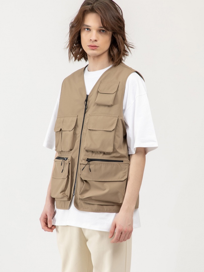 Yelek qisqa uzunligi Beige XL SS23CA1N-32-12337