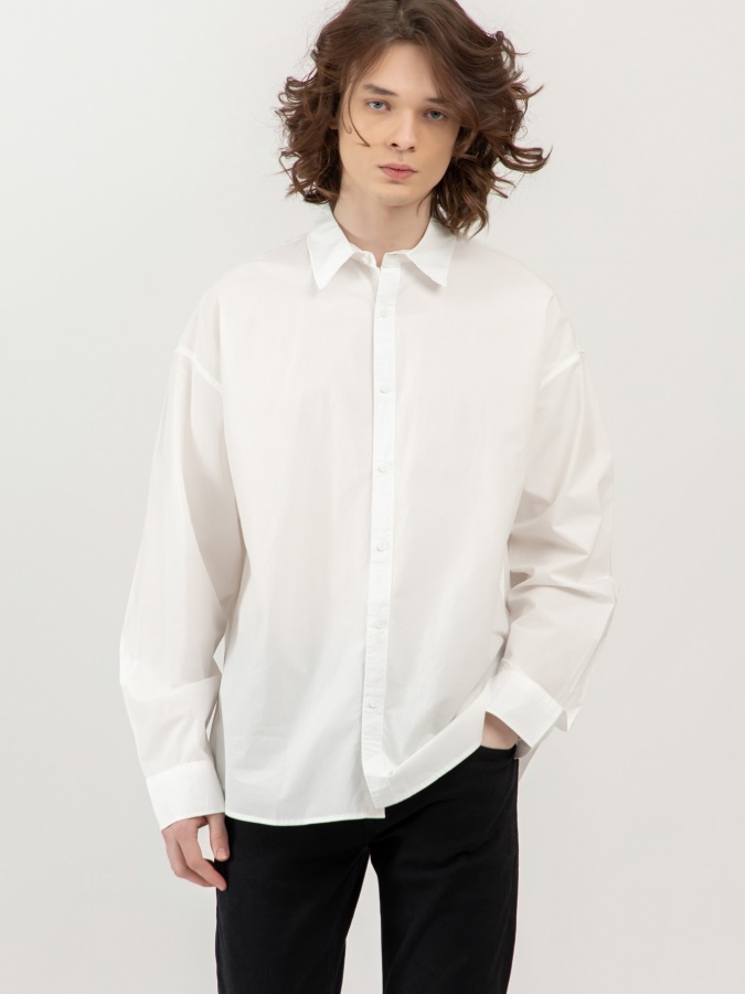 Oq XXL uzun yengli ko'ylak  SS23CA2N-19-12677