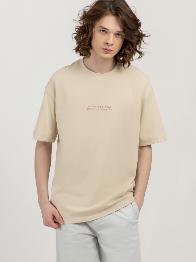 Beige XL qisqa yengli futbolka  SS23CA2N-25-12529