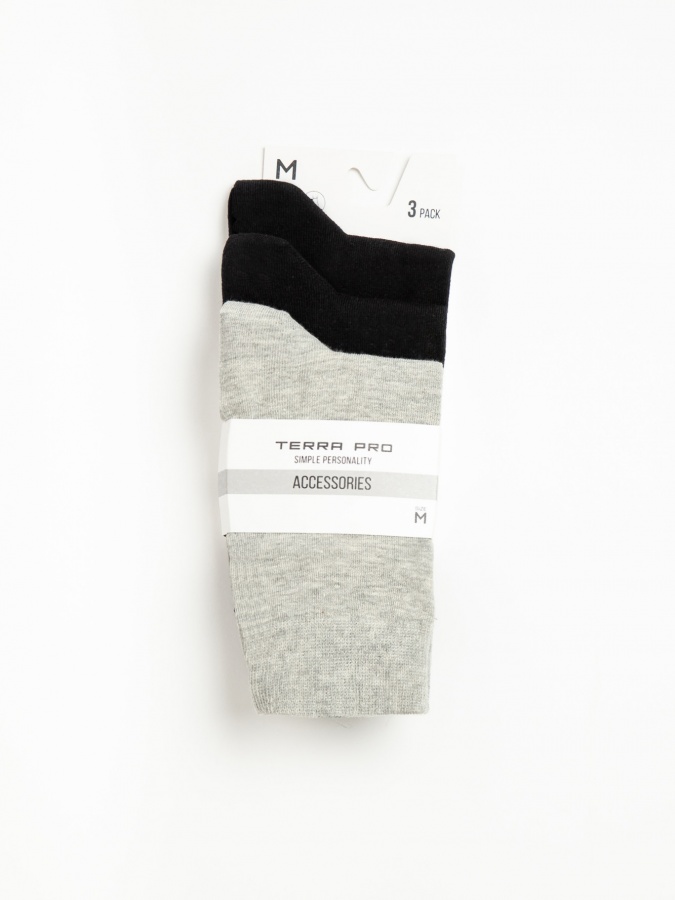 Носки длинные x3 Black,Black, Grey L SS23NS4S-42-18661