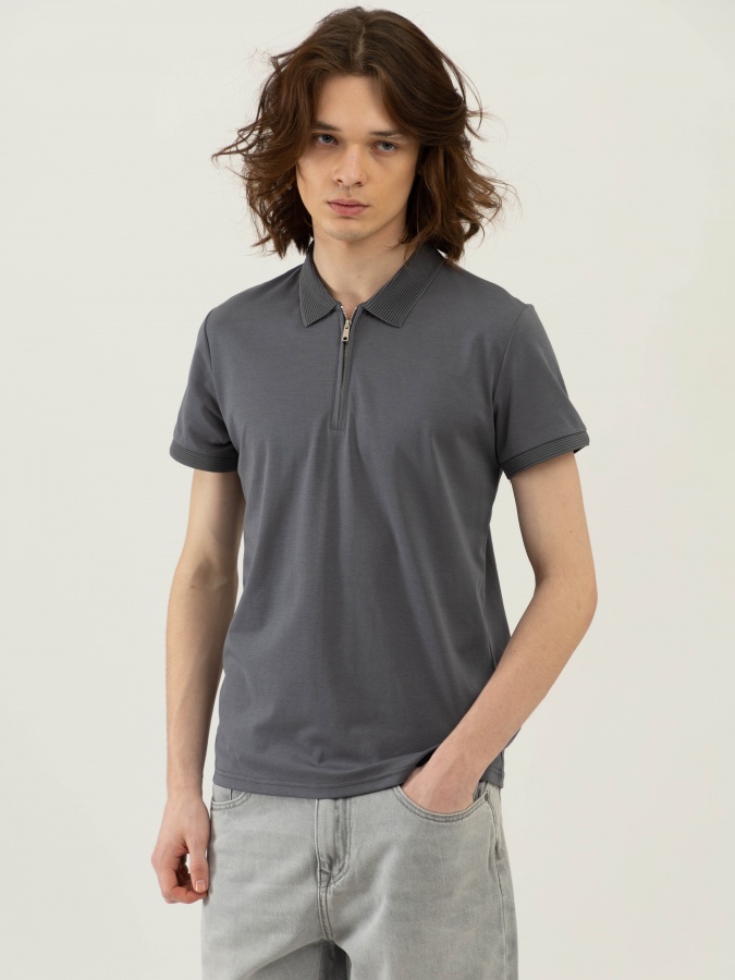 Polo qisqa qisma Dark Grey L  SS23CA2N-17-12583