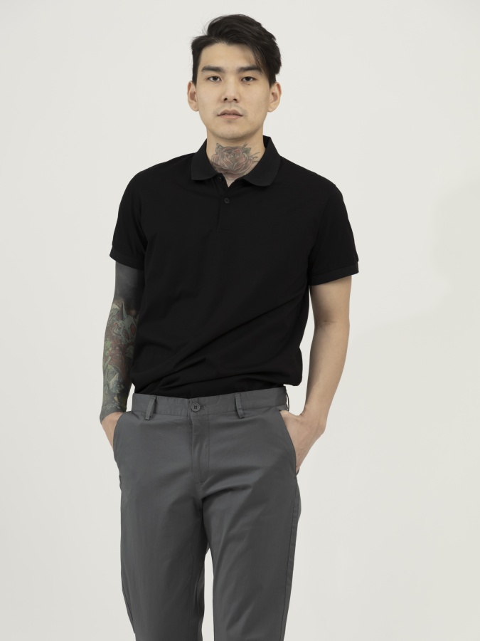 Polo qisqa qisma qora XXL SS23CA2N-17-12279