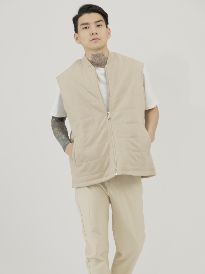 Yelek qisqa uzunligi Beige M SS23CA1N-32-12335