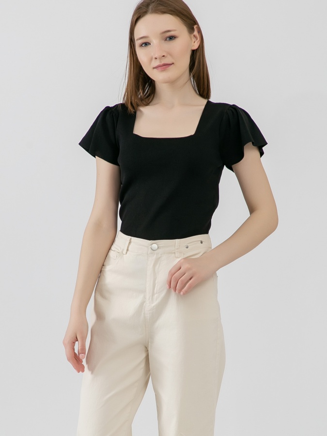 Женский джемпер короткий рукав Black S SS23WES259