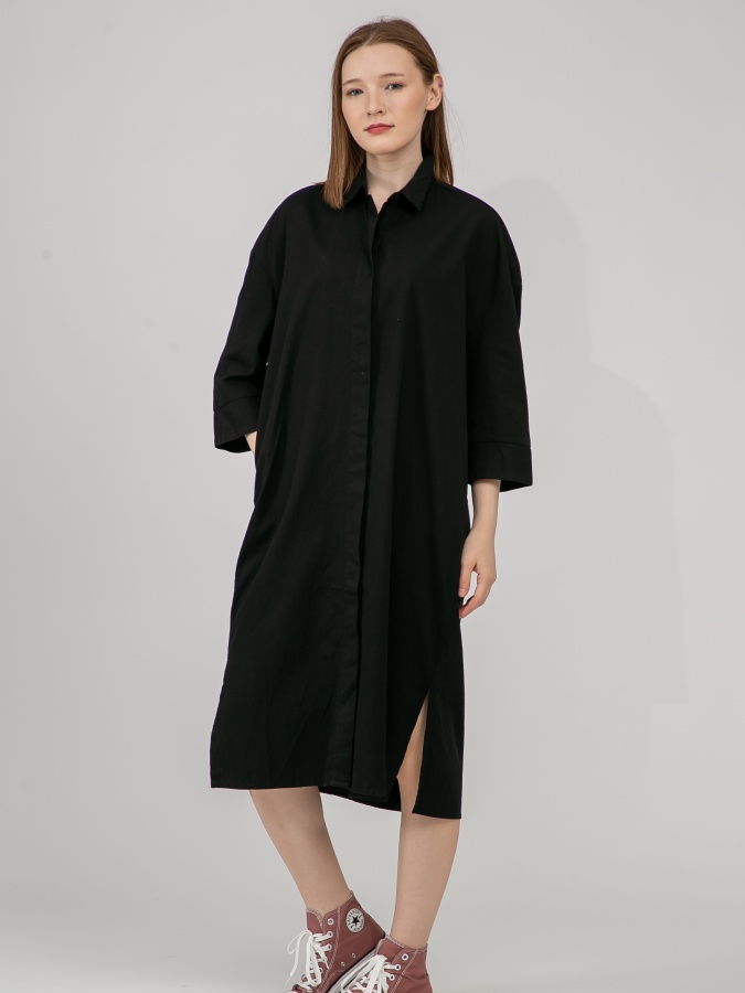 Платье длинный рукав Black L SS23WES019
