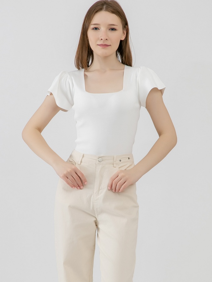 Женский джемпер короткий рукав White M SS23WES259