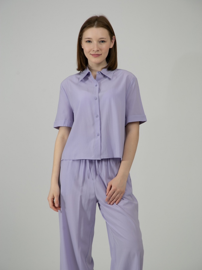 Женская рубашка короткий рукав Lilac L SS23WES167