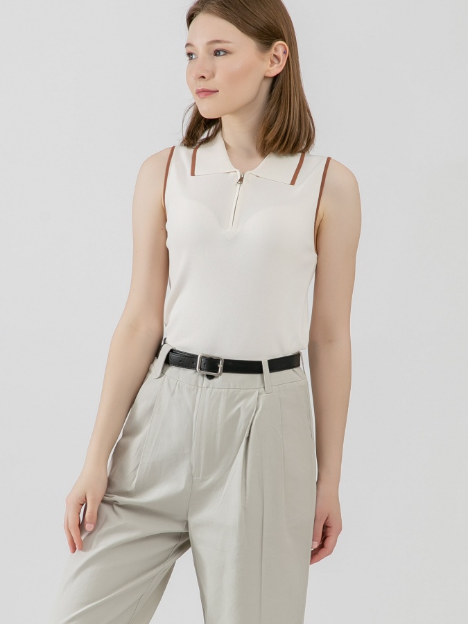 Whisper White Non ayollar uchun yengsiz Polo  SS23WES378
