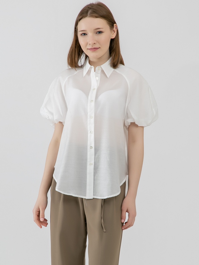 Женская рубашка короткий рукав White Non SS23WES557