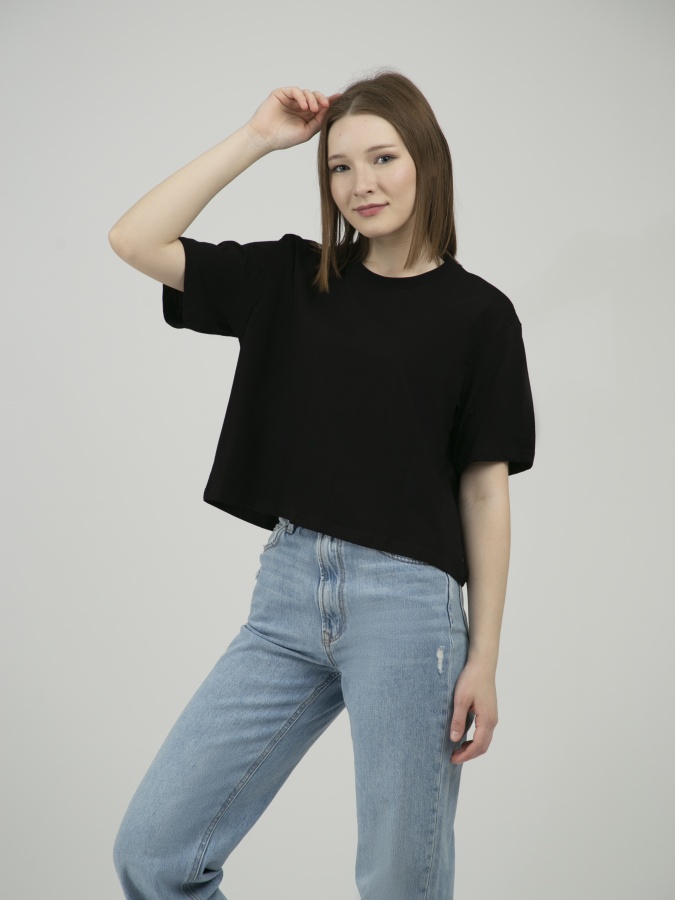 Женская футболка короткий рукав Black L SS23WES001