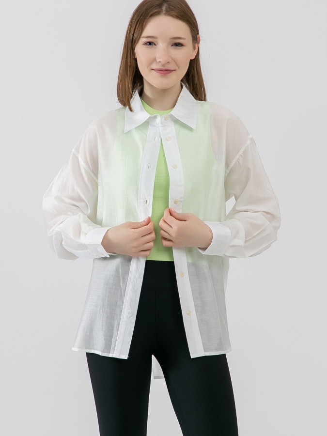 Bluzka uzun qisma oq Non  SS23WES383