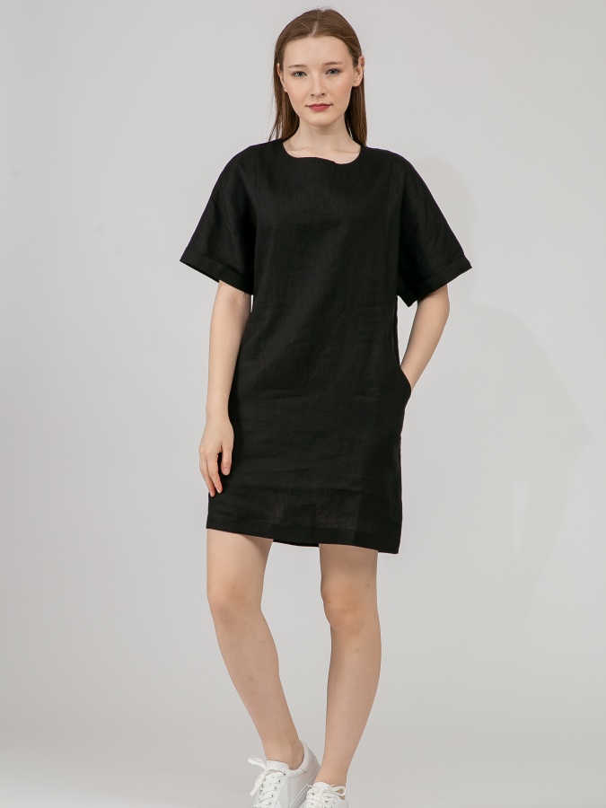 Платье короткий рукав Black L SS23WES070